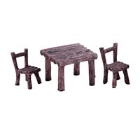 Faroby Miniature Fairy Garden Furniture 3 Pcs Resin Solid Color Table and Chairs Set