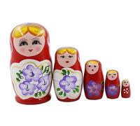 Faroby Nesting Dolls, 5-Layer Wooden Russian Matryoshka Dolls for Kids, Traditional Folk Art Home Decor & Present, Russian Nesting
