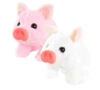 Faroby Pig Stuffed Animal, 2PCS Interactive Electric Plush that Walks Wags Tail Makes Oink Sounds for Kids