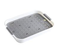 Faroby Rabbit Litter Tray 2 Tier Rabbit Litter Box Plastic Rectangular Bunny Pet Toilet, 7.3x10.6x1.3 inch