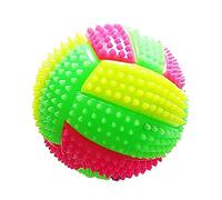 Faroby Spiky Massage Ball Dog Chew Bouncy Ball Soccer Shaped with Flashing LED Light for Children, 6.5cm