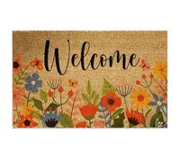 Faroby Welcome Mat 16x24 Inch Polyester Door Mat Colorful Flower Non-Slip Absorbent Entryway Rug