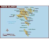 FAROE ISLANDS MAP REFRIDGERATOR MAGNET