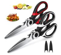 FAROPS Kitchen Scissor For General Use 2-Packs,Heavy Duty Kitchen Raptor Meat Shears,Dishwasher Safe Cooking Scissors,Stainless Steel Multi-function Scissors For Food,Chicken,Poultry,Fish,Herbs