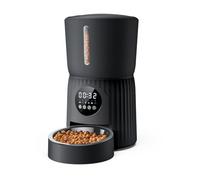 Faroro Automatic Cat Feeder, 4L Cat Feeder Automatic with Timer, Portion Control & 10s Voice Recording, 1-6 Meals for Cats & Small Dogs (Black)