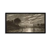 Farrer Little Hell Gate Harlem New York Etching Framed Wall Art Print Long 25X12 Inch