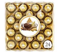 Farrero Rocher Boxed Chocolates 24 Pieces 300g - Luxury Hazelnut Milk Chocolate Gift Box, Crispy Wafer & Whole Hazelnut Chocolates, Premium Chocolate Gift for Christmas