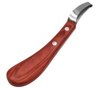 Farrier Hoof Trimmer Knife, Stainless Steel With Curved Blade, Ergonomically Designed Wooden Handle For Horses, Goats, And Sheep
