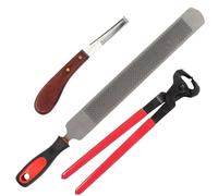 Farrier Tools, 3PCS/Set 14 inch Professional Steel Hoof Knife, Goat Hoof Trimmers with Plastic Handle, Reusable Horse Trimming Tools Goat Trimmers Knife for Horses Trimmer Kit