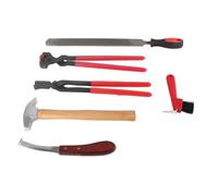 Farrier Tools, Hoof Picks For Horses Goat Hoof Trimmers 6 Piece Set Professional Horse Farrier Trim Tool Nail Horseshoe Plier Trimming For Pig Sheep Donkey Equine