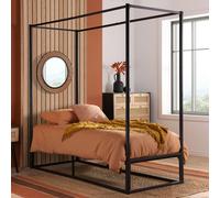 Farringdon Four Poster Bed - Black Metal - Sizes Available