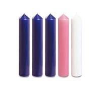 Farris 5 Advent Candles, Purple Pink and White 12" x 2"