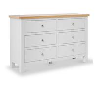 Farro Grey 6 Drawer Chest Fully Assembled - Painted With Oak Top Painted With Oak Top By Roseland Furniture