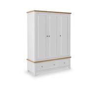 Farro Grey Triple Wardrobe With 2 Drawers - By Roseland Furniture