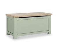 Farro Sage Blanket Box With Washed Oak Top - Fully Assembled - By Roseland Furniture