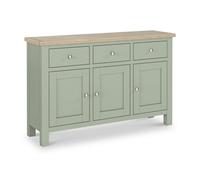 Farro Sage Large Sideboard With Washed Oak Top - Fully Assembled - By Roseland Furniture