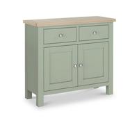 Farro Sage Small Sideboard With Washed Oak Top - Fully Assembled - By Roseland Furniture