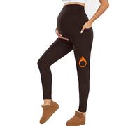 Farrobor Maternity Leggings Over Bump with Pockets Stretchy Maternity Tights Pregnancy Pants for Women with Soft Belly Support Pregnancy Essentials Winter