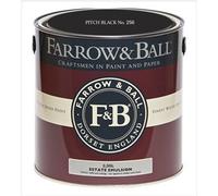 Farrow & Ball Estate Matt Emulsion Paint Pitch Black No.256 - 2.5L