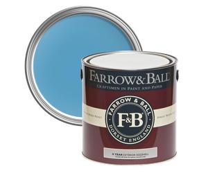 Farrow & Ball Exterior Eggshell 750ml, St Giles Blue No. 280, Wood and Metal