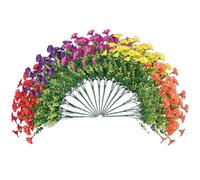 FARROWR Artificial Silk Daisy Flowers Outdoor Decoration - 15 Bundles Realistic UV Resistant Faux Plants for Home Planter Front Door Porch Patio Yard Decor