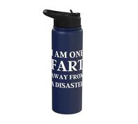 Fart Present for Dad - I am One Fart Away from a Disaster Stainless Steel Insulated Water Bottle