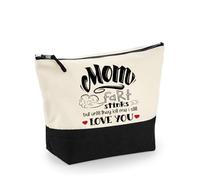 Fart Stinks but Until They Kill Me I Still Love You, Funny Mother's Day Gift, Travel Bag, Girl Makeup Bag, Canvas Accessory Bag. (Natural Black, M)
