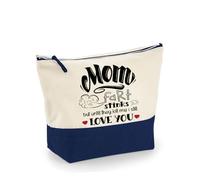Fart Stinks but Until They Kill Me I Still Love You, Funny Mother's Day Gift, Travel Bag, Girl Makeup Bag, Canvas Accessory Bag. (Natural Navy, M)