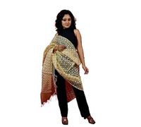 FARTILA 081676 Gold Banarasi Silk Dupatta Traditional Indian Ethnic Wrap Shawl for Women, Raw Silk Dupatta for Wedding, Festive Wear & Grand Celebrations, Lightweight and Elegant