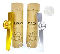 Fartime Gold and Silver Exquisite Aluminum Alloy Kazoo With 5 Kazoo Flute Diaphragms And A Beautiful Gift Box-Musical Instruments. (gold and silver)