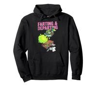Farting And Departing Duck Aviator Travel Funny Pullover Hoodie