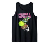 Farting and Departing Duck Aviator Travel Funny Tank Top