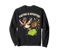Farting Departing Duck Pilot Humor Travel Graphic Sweatshirt