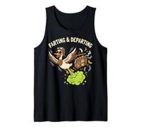 Farting Departing Duck Pilot Humor Travel Graphic Tank Top