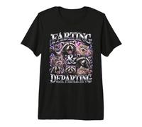 Farting Departing Raccoon Cat Funny Bootleg Airport Exchange Premium T-Shirt