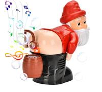 Farting Santa Bubble Machine, Christmas Funny Bubble Blowing Santa, Santa Fart Bubble Machine, Electric Blowing Bubble Toy with Light & Music, Bubble Maker Toy for Christmas Birthday (A)
