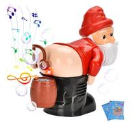 Farting Santa Bubble Machine, Christmas Funny Bubble Blowing Santa, Santa Fart Bubble Machine, Electric Blowing Bubble Toy with Light & Music, Bubble Maker Toy for Christmas Birthday (B)