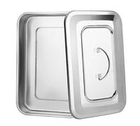 faruijie Stainless Steel Tray with Lid, Medical Multifunction Sterilization Organizer for Dental Lab and Tattoo Large Surgical Instrument Holder with Lid and Handle