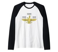 Farvahar Iran Persian Wisdom Zoroastrian Symbol Iranian Gift Raglan Baseball Tee