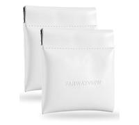 FARWAYVIEW Minimalist Squeeze Coin Purse, Elegant White Vegan Leather Pouch for Women & Men, Small Change Holder for Cash, Keys & Travel Essentials, White, Minimalist