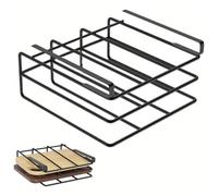FARYODI Chopping Board Storage, Chopping Board Shelf Under Cabinet, Cutting Board Holder Metal, Roll Holder Kitchen No Drilling for Cup, Kitchen Tool, Ties, Belt, Scarf, Keys