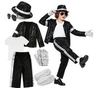FARYODI Halloween King of Pop Show Dance Costume Set, 116/5-11 Years (M)