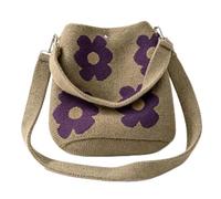 FARYODI Hand Crocheted Flower Bag Everyday Holiday Picnic, purple