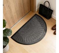 FARYODI Outdoor Doormat, Weatherproof, Non-Slip, High-Quality Door Mat, Semicircular Outdoor and Indoor, One Size, 50 x 80 cm, Aesthetic Outdoor Door Mat, Front Door, Dirt Trapper Mat (Grey)