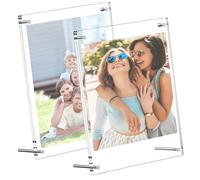FARYODI Pack of 2 Acrylic Picture Frames A5, Acrylic Double-Sided Photo Frame, Picture Frame without Frame for Family Photos, Wedding Photos and Baby Photos, Home Decoration (Transparent)