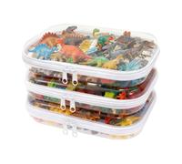 FARYODI Storage Box Transparent Bag Pack of 3, 20 x 11 x 5 cm Hard Case Toiletry Bag with Lid, Toy Bag for On the Go, Waterproof Medicine Storage Bag and Organisation