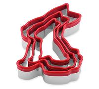 FASAKA The Easter’s Day Cookie Cutters with Red Color - 3pcs Rabbit Biscuit Cutter for Baking and Decorating The Cake