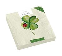 Fasana 20 Napkins Ladybird on Clover Leaf | Table Decoration | Decoupage | Biodegradable | Made in Germany