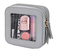 FASAOH Small Clear Makeup Bag Travel Cosmetic Case, Portable Make Up Organizer Traveling Compact Car Bag for Essentials Transparent Toiletry Bag with Zipper