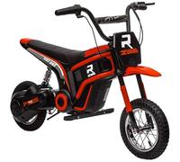 Fasba 24V Electric Motorbike with Twist Grip Throttle, Music, Horn, 12" Pneumatic Tyres, 16km/h Max Speed - Red